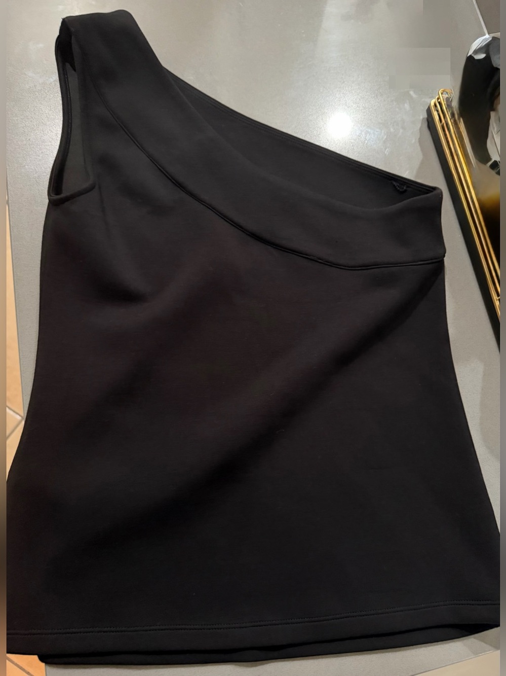Banana Republic One-Shoulder Black Top
